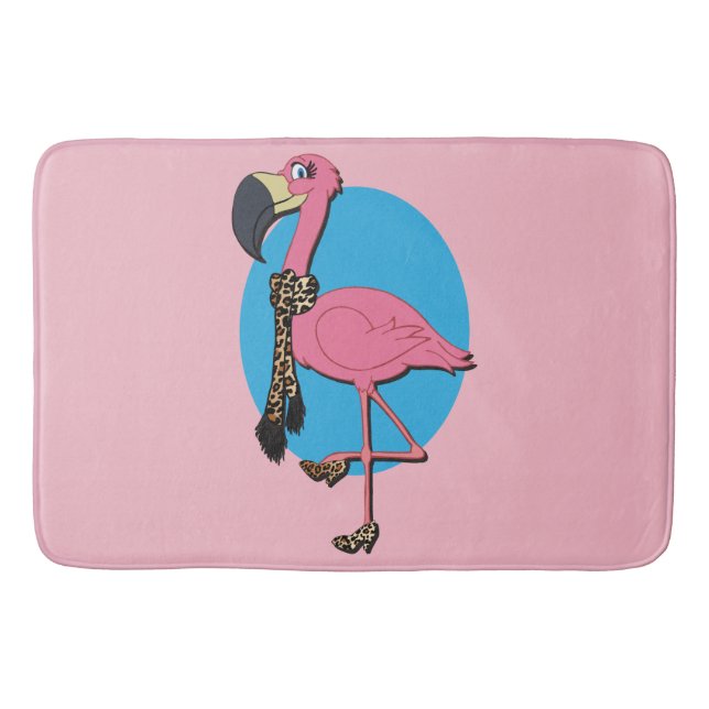 Extravagant Flamingo Bath Mat Badematte (Vorderseite)