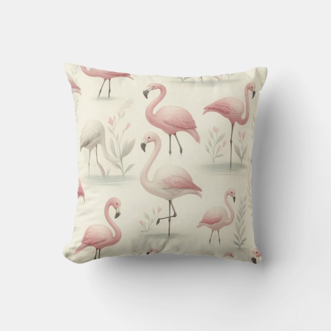 Extravagant Flamingo Kissen (Vorderseite)