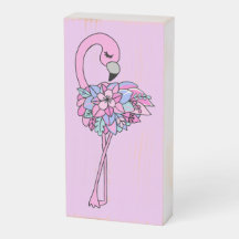 Extravagant Flamingo Wood Box Zeichen