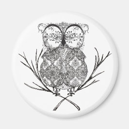 Extravagant Geblüht Schale Schwarz/Weiß Magnet