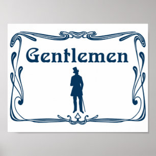 Extravagant Gentlemen Restroom Sign Poster