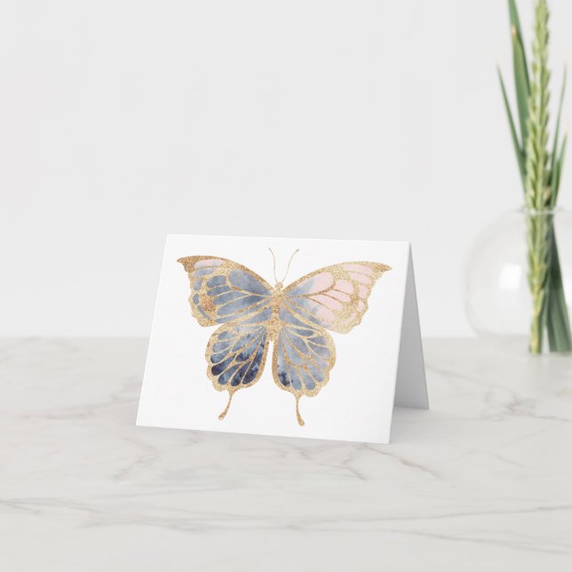 Extravagant Gold Butterfly BLANK Karte (Vorderseite)