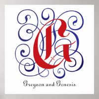 Extravagant Gothic Caps Letter G, 300dpi PNG Poste