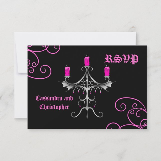Extravagant gotisches Candelabra-heiß rosa auf sch (Vorderseite)