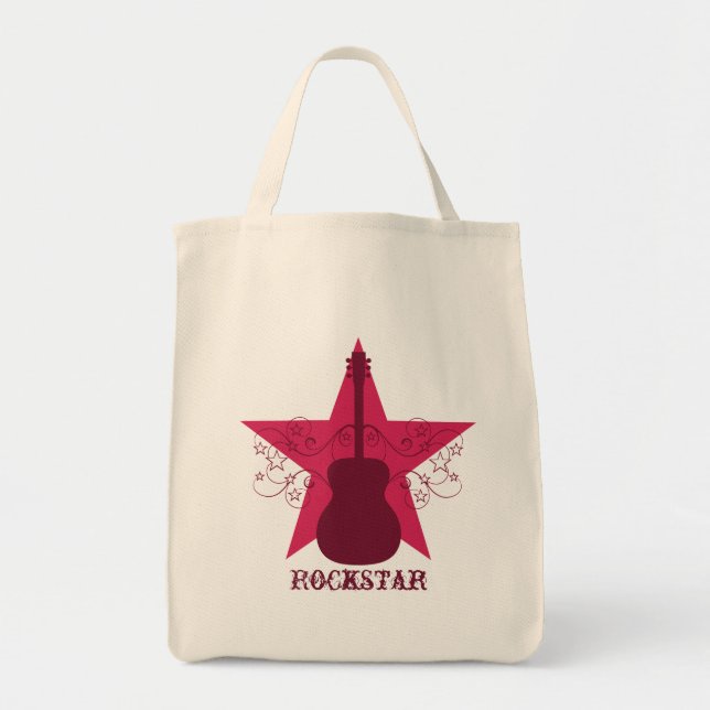 Extravagant Guitar Star Wirbel Bag, Magenta Tragetasche (Vorne)