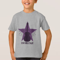 Extravagant Guitar Star Wirbel Kid's T-Shirt, Lila