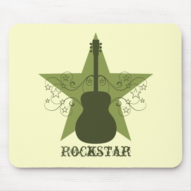 Extravagant Guitar Star Wirbel Mousepad, Green Mousepad (Vorne)