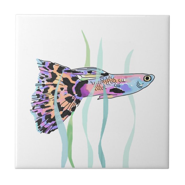 Extravagant Guppy Tile Fliese (Vorderseite)