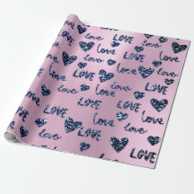 Extravagant Heart Pink Blue Navy Glitzer Liebe Val