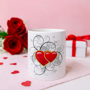 Extravagant Heart Red Liebe Kaffee Tasse