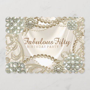 Extravagant Hollywood Glam Pearl Birthday Party Einladung