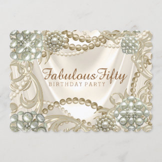 Extravagant Hollywood Glam Pearl Birthday Party Einladung