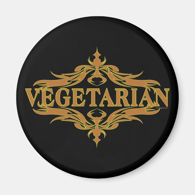 Extravagant in Braun - vegetarisch Magnet (Vorne)