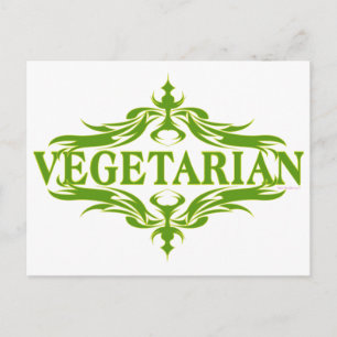 Extravagant in grün - vegetarisch postkarte