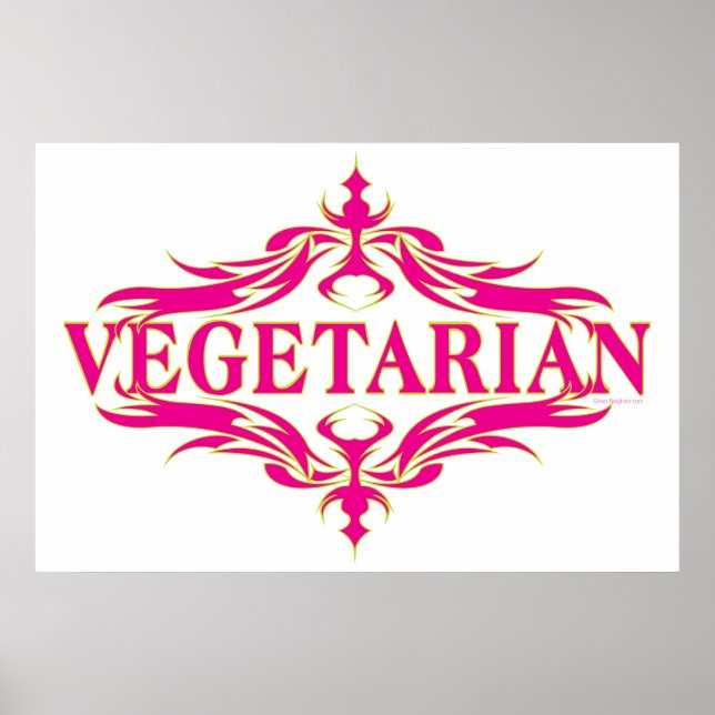 Extravagant in Rosa - Vegetarin Poster (Vorne)