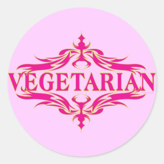 Extravagant in Rosa - Vegetarin Runder Aufkleber