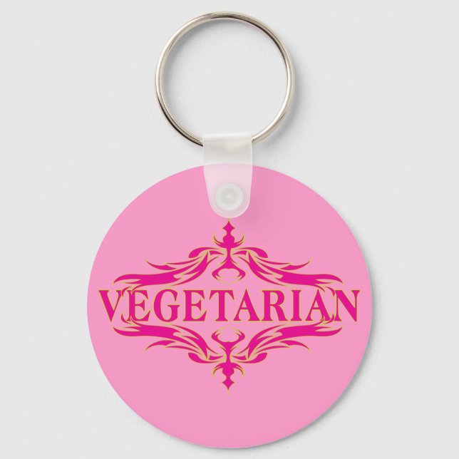 Extravagant in Rosa - Vegetarin Schlüsselanhänger (Vorderseite)