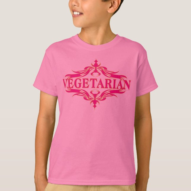 Extravagant in Rosa - Vegetarin T-Shirt (Vorderseite)