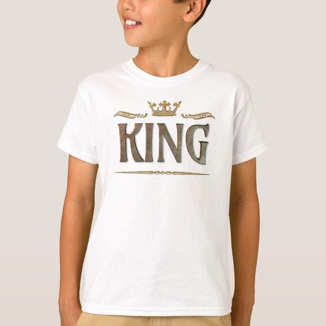 Extravagant King Letters - Große mittelalterliche  T-Shirt (Vorderseite)
