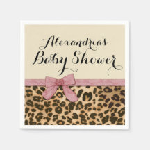 Extravagant Leopard Pink Bow Girl Babydusche