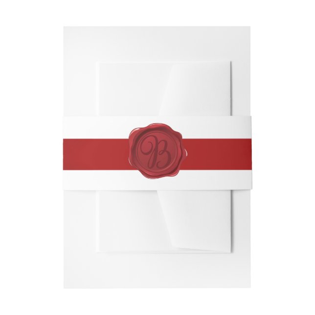 Extravagant Letter B Red Wax Siegel Ribbon Einladungsbanderole (Vorderseite Beispiel)