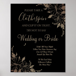 Extravagant Lines Clothespin Brautparty - Spielzei Poster