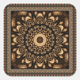 Extravagant Mandala Quadratischer Aufkleber