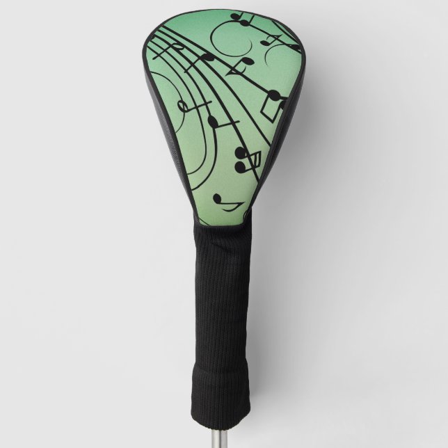 Extravagant Notes Green Music Design Golf Headcover (Vorderseite)