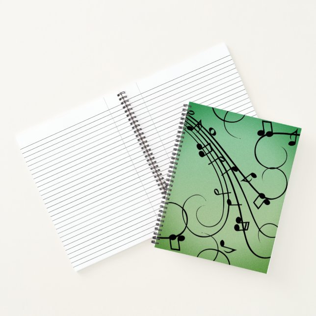 Extravagant Notes Green Music Design Notizbuch (Innenseite)