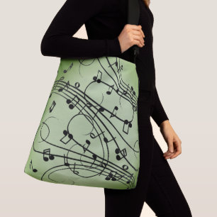 Extravagant Notes Green Music Design Tragetaschen Mit Langen Trägern