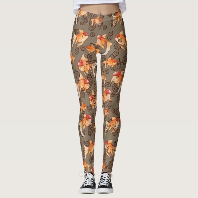 Extravagant Oranda Goldfish Leggings (Vorderseite)