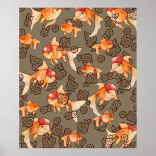 Extravagant Oranda Goldfish Poster