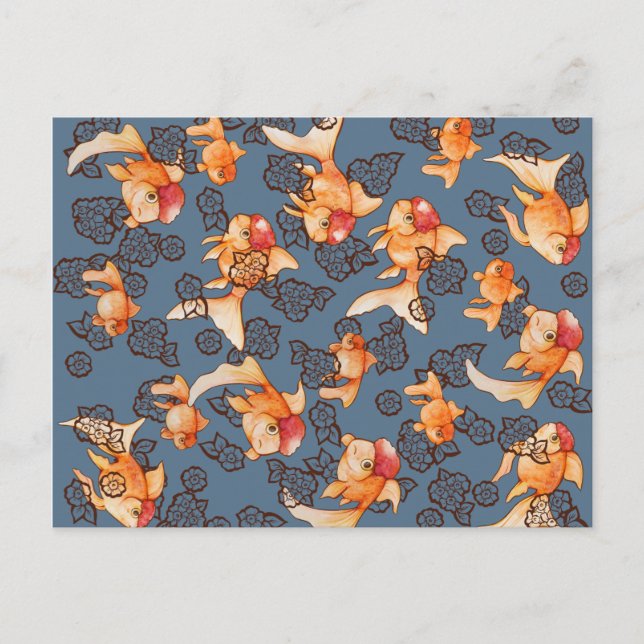 Extravagant Oranda Goldfish Postkarte (Vorderseite)