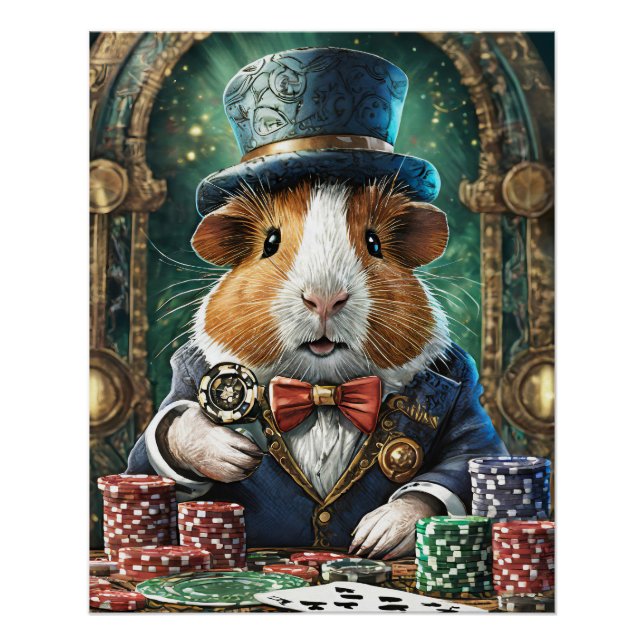 Extravagant Pants hat Flush, Guinea Pig spielen Po Poster (Vorderseite)