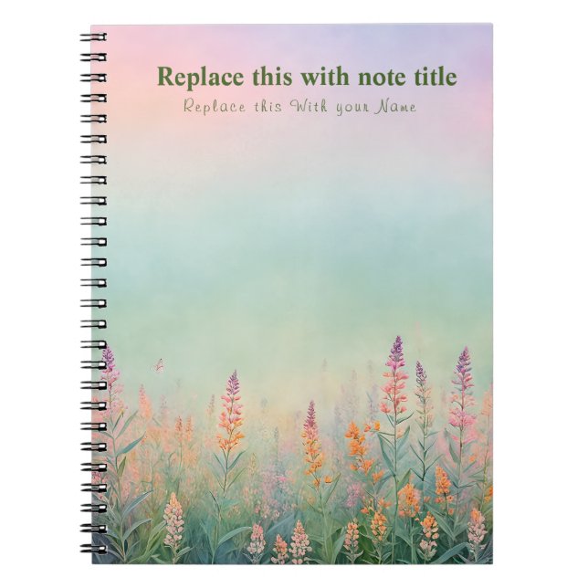 Extravagant Pastell Floral Notebook Notizblock (Vorderseite)