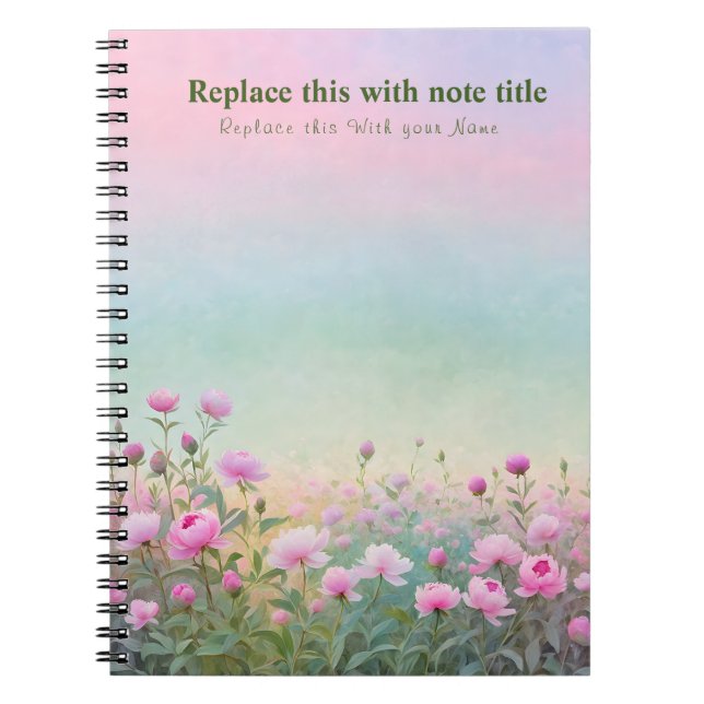 Extravagant Pastell Floral Notebook Notizblock (Vorderseite)