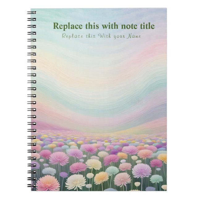 Extravagant Pastell Floral Notebook Notizblock (Vorderseite)
