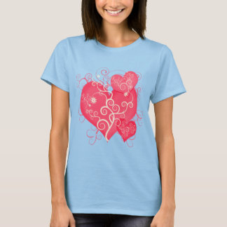 Extravagant Pink Girly Hearys Abstrakte Kunst T-Shirt