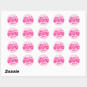 Extravagant Pink Glitzer Party Individuelle Name Runder Aufkleber