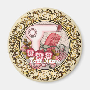 Extravagant Pink Pansy Beautician Magnet