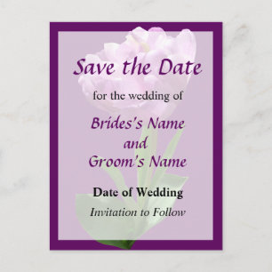 Extravagant Pink Tulip Save the Date Ankündigungspostkarte