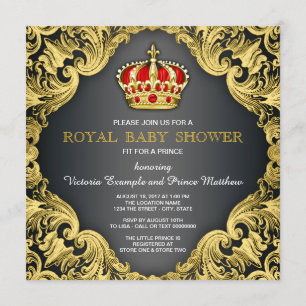 Extravagant Prince Baby Shower Regal Red Einladung