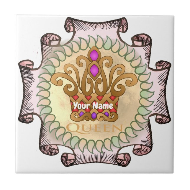 Extravagant Queen Crown Fliese (Vorderseite)