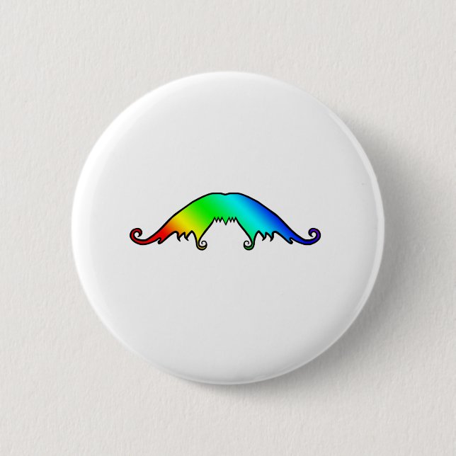 Extravagant Rainbow Mustache Button (Vorderseite)