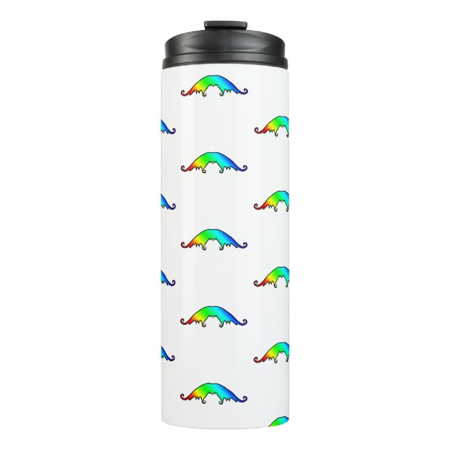 Extravagant Rainbow Mustache Thermosbecher (Vorderseite)
