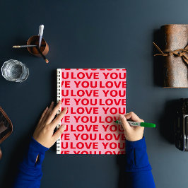 Extravagant Romantische Rot-Rot-Rosa-Liebe Ihr Mus Notizbuch