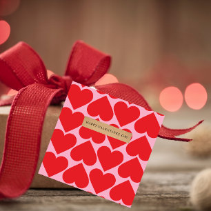 Extravagant romantisches Rot-Rot-Rosa-Herz-Muster Geschenkanhänger