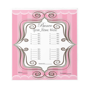 Extravagant rosa Bunco Sheet Notizblock