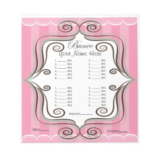 Extravagant rosa Bunco Sheet Notizblock