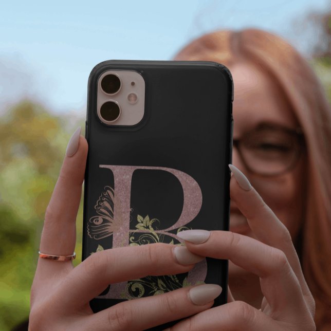 Extravagant rosa Glitzer Buchstabe B Case-Mate iPhone Hülle (Von Creator hochgeladen)